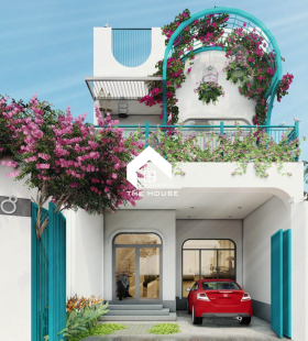 Thiết kế nhà đẹp 2 tầng phong cách Địa Trung Hải